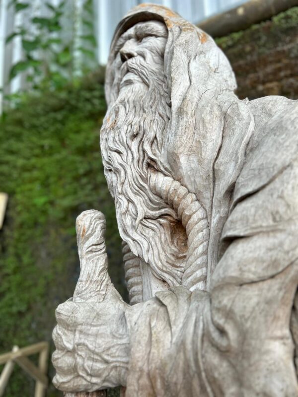 Hand-Carved Teak Wood Statue – The Sage Guardian