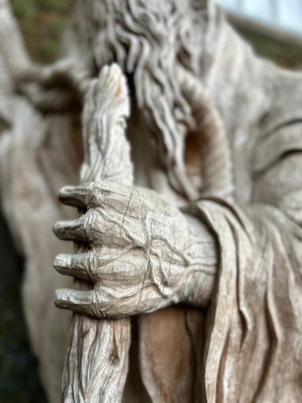 Hand-Carved Teak Wood Statue – The Sage Guardian