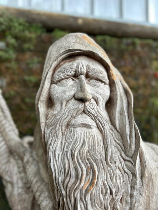 Hand-Carved Teak Wood Statue – The Sage Guardian