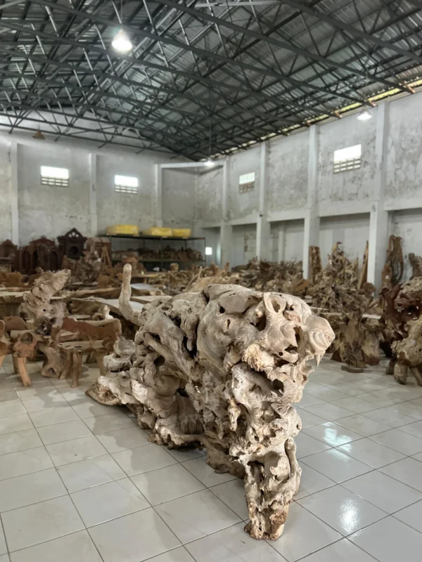 The Largest Solid Wood Tiger Sculpture in Indonesia