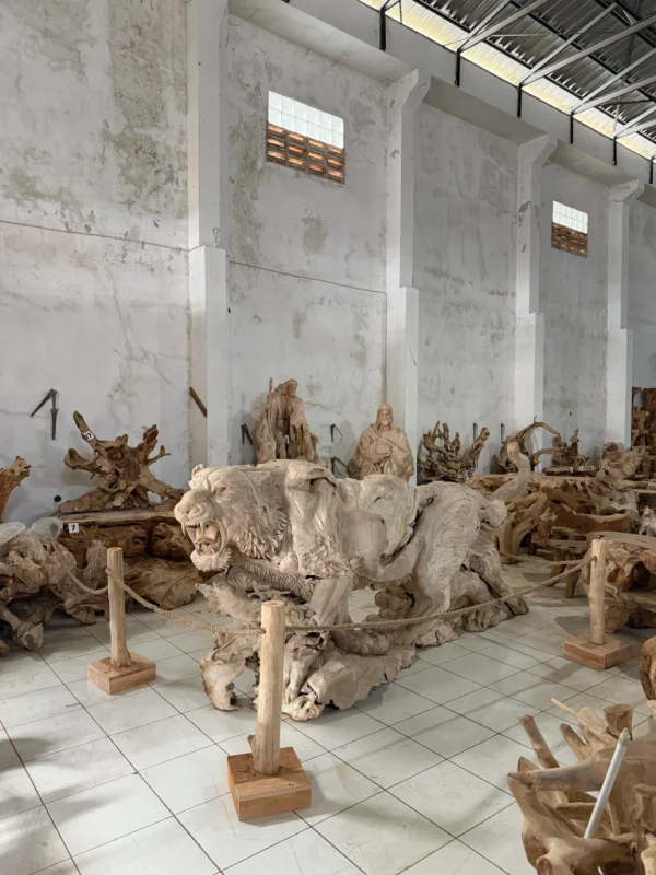 The Largest Solid Wood Tiger Sculpture in Indonesia