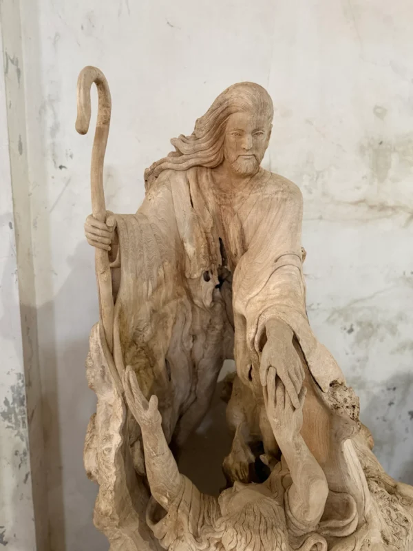 Hand-Carved Solid Teak Jesus Sculpture Type 1