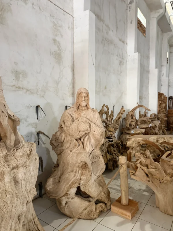 Hand-Carved Solid Teak Jesus Sculpture Type 2